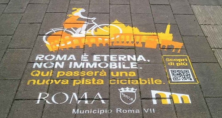 Roma: nuove piste ciclabili con i GreenGraffiti di Jungle