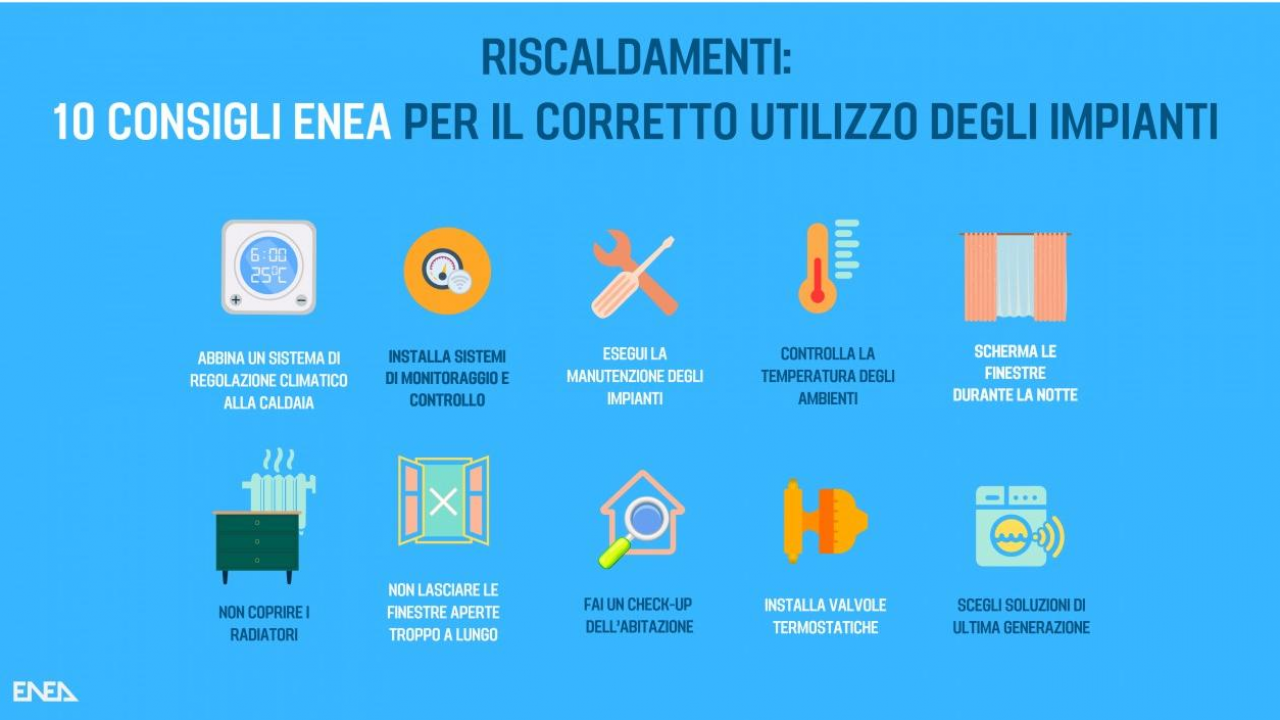 Energia: riscaldamenti, da ENEA 10 consigli sul corretto utilizzo degli impianti